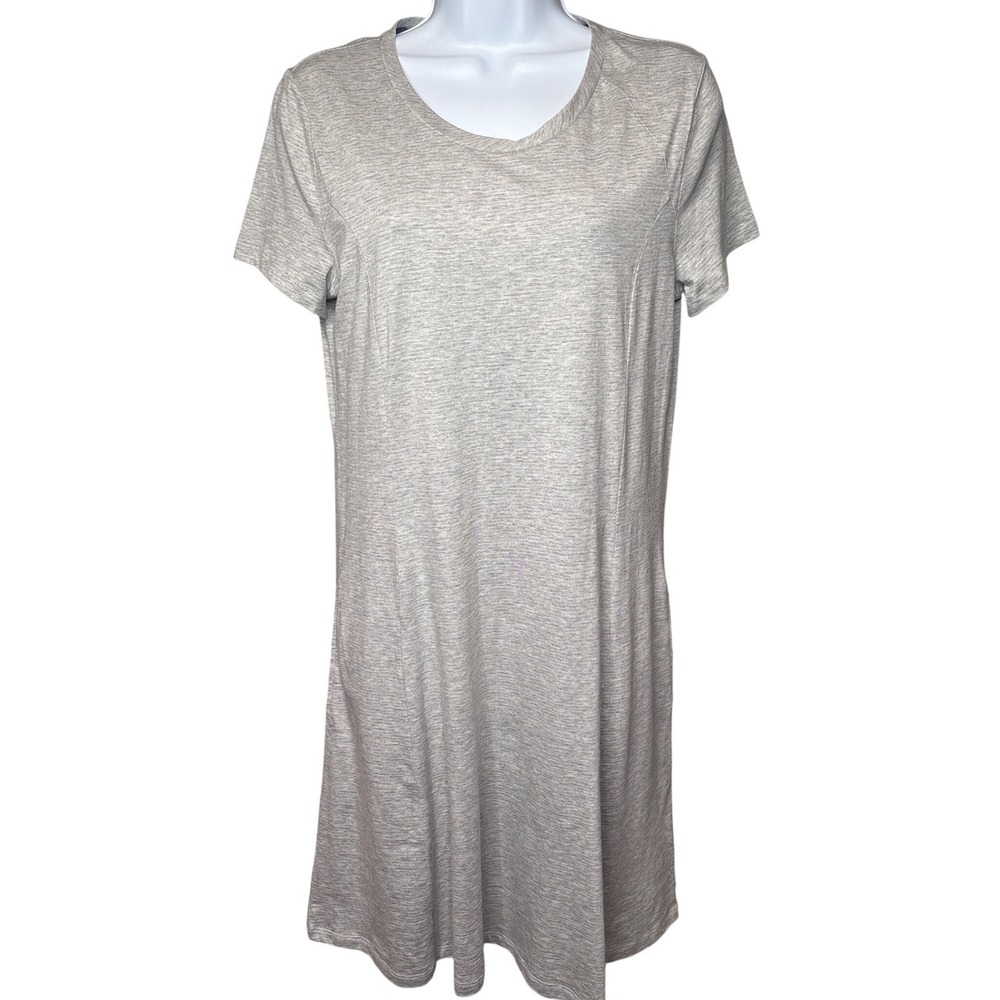 TOAD&CO Gray T-Shirt Short Dress Sz M Sustainable Cotton Gorpcore Everyday-Chic